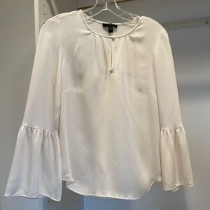 JCrew white bell sleeve blouse HEW